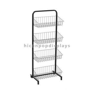 4 Basket-Holder Simple Movable Freestanding Wire Mobile Accessories Toys Display Shelf Designs